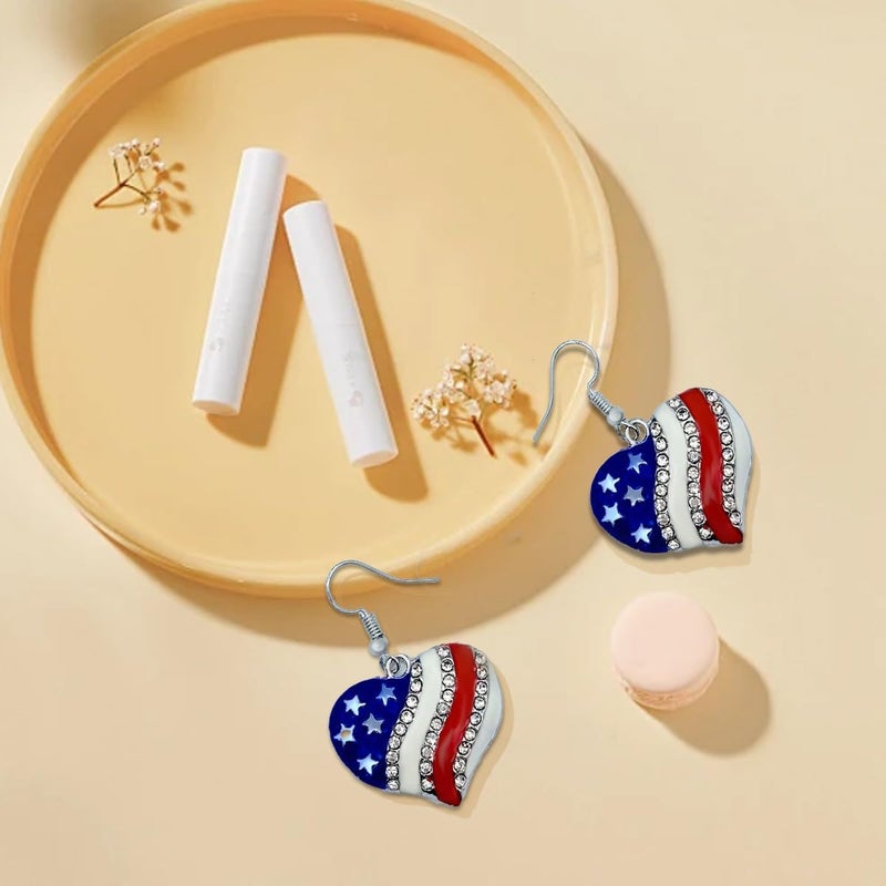ecozran Halloween, Christmas, 4th of July Patriotic Earrings, Holiday Earrings Independence Day Stud Dangle Drop Earrings Hook Fashion Jewelry Gift for Women - Image 2